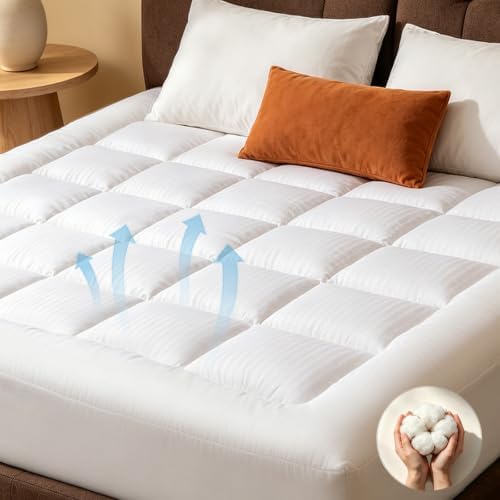 Mattress Topper King Size, Ultra Soft Cotton Pillow Top Mattress Pad by Vikase