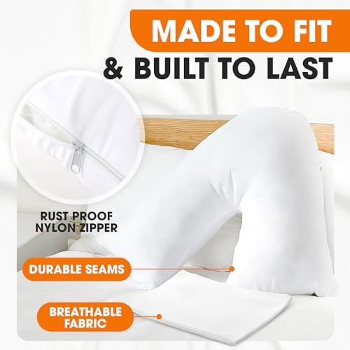 Cheer Collection Down Alternative V Pillowcase – Soft V-Shaped Pillow Cover - Image 6