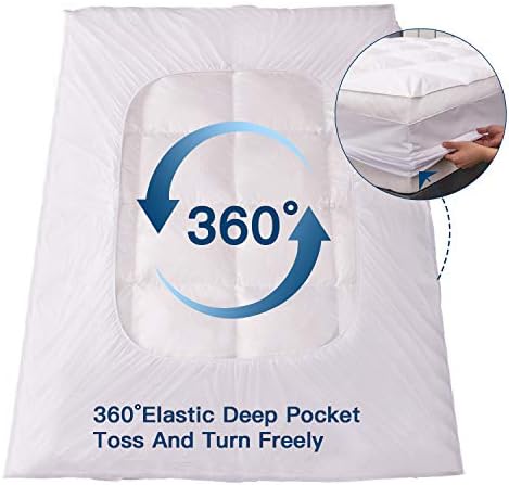 ELEMUSE Queen Goose Down Feather Mattress Topper, Feathered Pillow Top - Image 4
