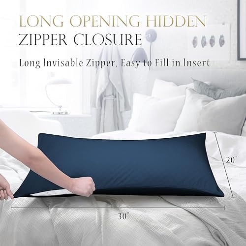 Cooling Side Sleeper Curved Pillow Case Queen 1 Pack 20 * 30 Navy Blue - Image 5