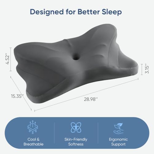 Sweetcrispy Cervical Pillow for Neck Pain Relief, Cooling Memory Foam - Image 2