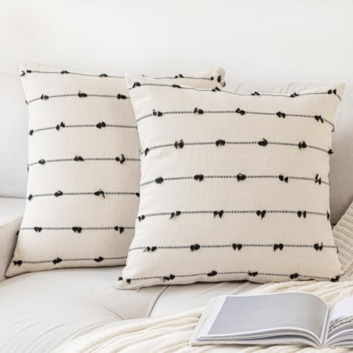 YEENAASY Boho Throw Pillow Covers 22x22 Set of 2 Farmhouse Pillow Cases by YEENAASY