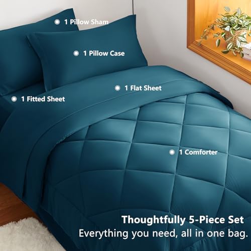 CozyLux Twin XL Comforter Set 68"x88" Lyons Blue - Image 6