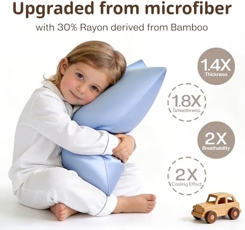 MR&HM 13"x18" Travel Pillowcase 2 Pack, Cooling & Breathable, Light Blue - Image 3