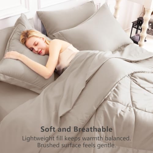 CozyLux Queen Comforter Set 88"x88" Linen - Image 4