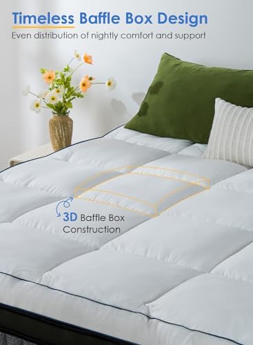 QUEEN ROSE Mattress Topper Twin Size, Pillow Top Extra Thick Mattress Pad - Image 2