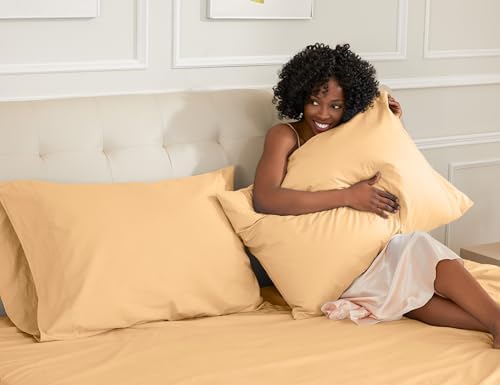 Sunflower Queen Pillowcases Set of 2, 100% Cotton Pillow Cases, Desert Mist - Image 3