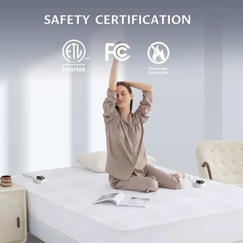 Multi-Zone Heated Mattress Pad King, Quilted Surface, Preheat & Memory - Image 5