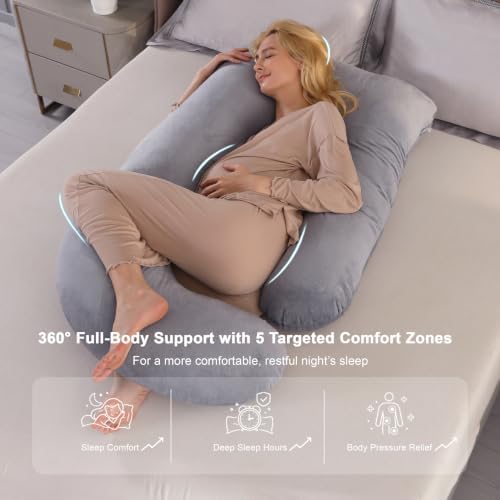 Pregnancy Pillows for Sleeping, 57-inch U Shaped Full Body Maternity Pillow - Image 2