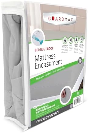 Guardmax Twin XL Mattress Protector Zippered, Bed Bug Mattress Cover by Guardmax