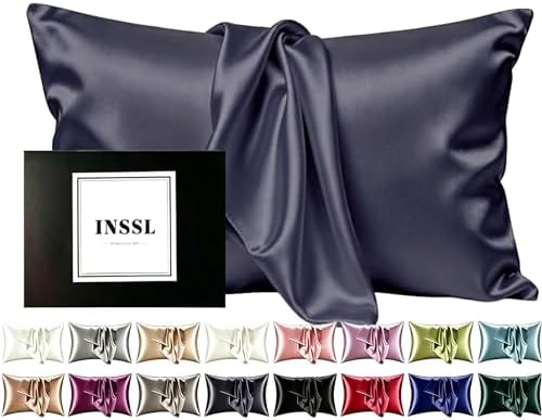 Mulberry Silk Pillow Cases for Hair and Skin, Dark Grey by Home