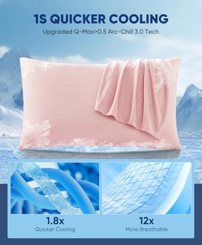 LUXEAR Cooling Pillow Cases for Hot Sleepers, Standard Size - Image 2