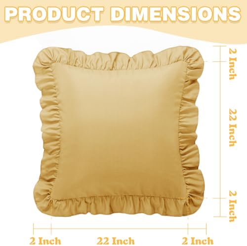 KKJIAF 2 Pack Ruffle Pillow Cases 22x22 Inches - Image 3