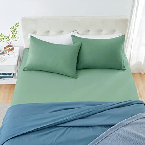 MILVOWOC Brushed Microfiber Queen Pillowcases, Dark Green, 20x30 Inch - Image 5