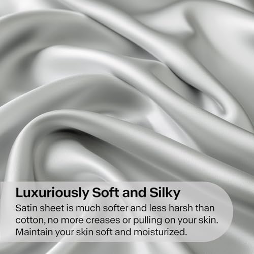 BEDELITE Satin Sheets Queen Size Bed Set, 4 Pieces - Image 3