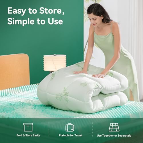 King Memory Foam Mattress Topper 4 Inch - Image 5