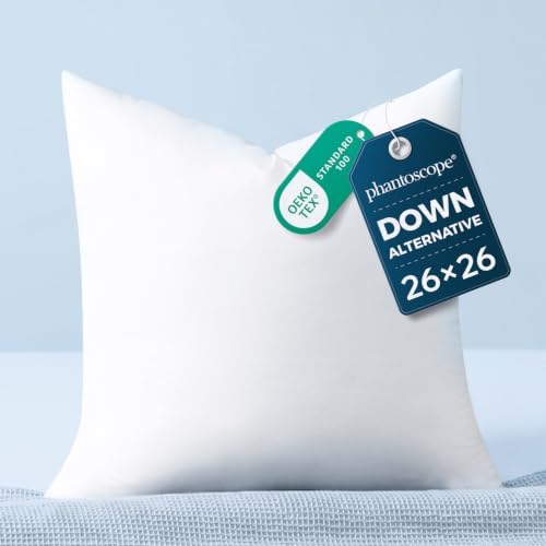 Phantoscope 26x26 Pillow Insert, Soft Lumbar Support Pillow by Phantoscope