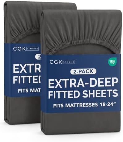 CGK Linens 2 Pack Extra Deep Full Fitted Sheets by CGKUnlimited