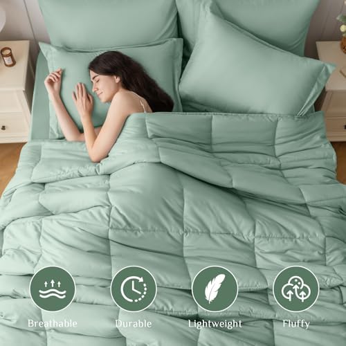 JOLLYVOGUE Full Comforter Set, Ultra-Soft Bed in a Bag Full Size 7 Pieces - Image 2