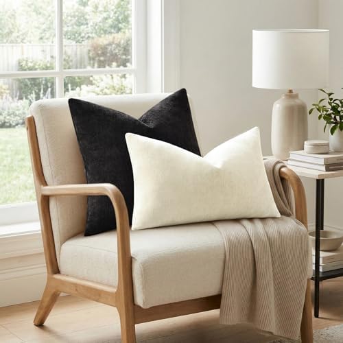 decorUhome Chenille Decorative Throw Pillow Covers 24x24 Set of 2 - Image 4