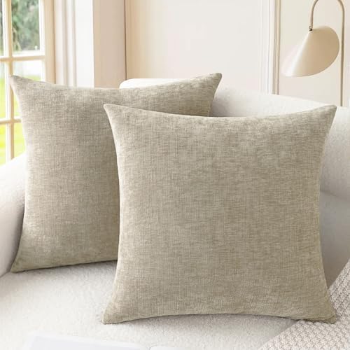 CaliTime Decorative Couch Throw Pillow Covers 20 X 20 Inches Light Taupe by CaliTime
