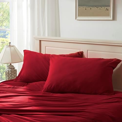 H HOUSEHOLD 100% Jersey Knit Cotton King Size Pillowcases Set of 2, Super Soft by HHOUSEHOLD