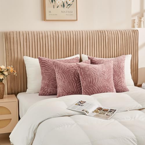 SOCHOW Decorative Throw Pillow Covers 18x18 Inches Set of 2, Soft Leaves - Image 6