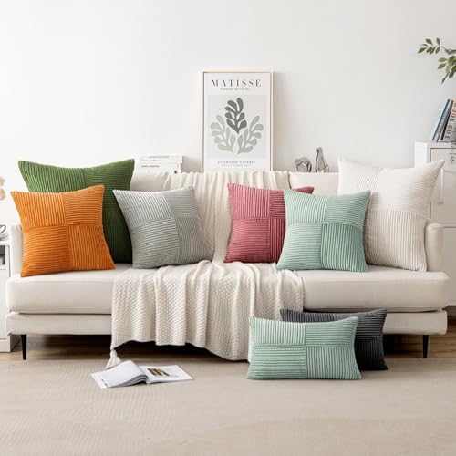 MIULEE Greyish Green Decorative Throw Pillow Covers - Image 5