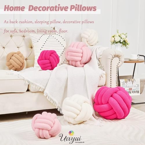 Uvvyui Knot Pillow Ball, Soft Home Decorative Pillows, Round Throw Pillow - Image 5