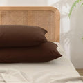 BESTOUCH Washed Cotton Pillowcases Linen Feel Cocoa Brown King by BESTOUCH