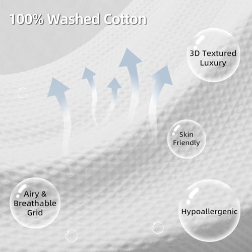 CHUFFED 100% Cotton Waffle Weave Pillowcases 2 Pack Standard, 20x26 Inches - Image 2