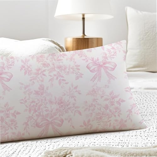 Chinoiserie Pink and White Floral 20x54 Body Pillow Cover, Chinoiserie Decor - Image 5