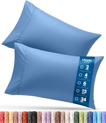 Pillow Cases King Set of 2, Ultra Soft Comfy Pillow Covers, Dutch Blue by UTOPIABEDDING
