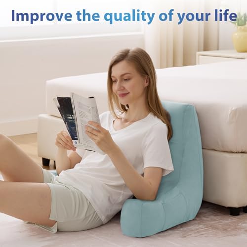 IPYNBAP Back Pillow for Bed Sitting up, Reading Pillow, 20 Inch, Lake Blue - Image 6