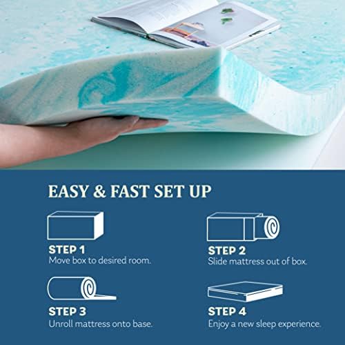 EGO 2 Inch Twin XL Mattress Topper Gel Memory Foam - Image 6