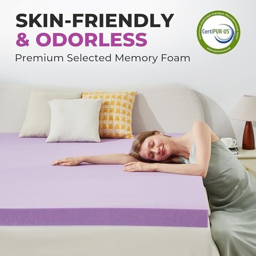 BDEUS 1.5 Inch Gel Memory Foam Mattress Topper Ventilated Soft Mattress Pad - Image 4