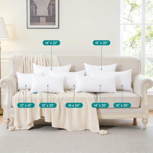 Oubonun 12 x 16 Inches Throw Pillow Insert, 100% Cotton Cover Cushion Inner - Image 4