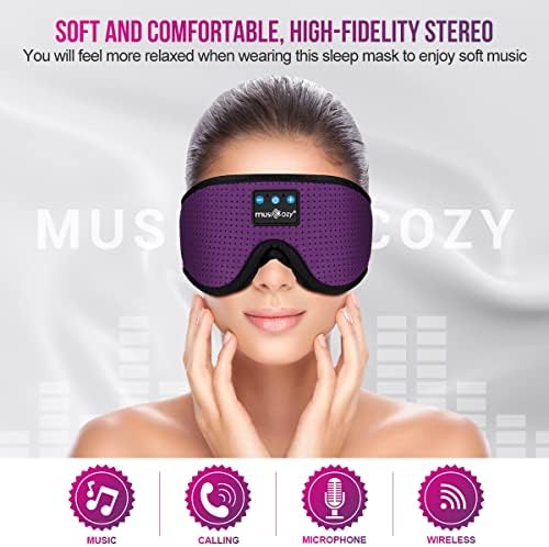 MUSICOZY 3D Sleep Headphones Bluetooth 5.4 Breathable Sleep Eye Mask - Image 2
