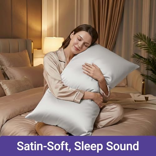 2 Pack Satin Pillowcases Silver Grey Standard Size 20x26 in - Image 7
