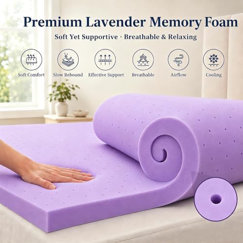IULULU Gel-Infused Memory Foam Mattress Topper Twin Size, 4 Inch - Image 5
