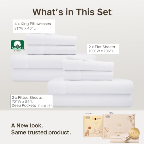 California Design Den 2-Pack Soft 100% Cotton Sateen Cal King Sheets Set - Image 3