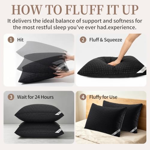 Bed Pillows for Sleeping King Size Set of 4, Luxury Hotel Quality Cooling - Image 5