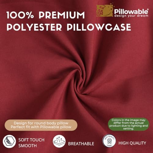 48x8 Round Pillowcase, Brushed Microfiber Bolster Cover - Image 2