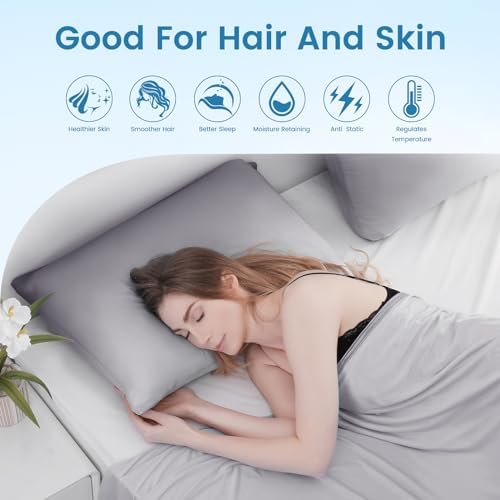 LUXEAR 2 Pack Cooling Pillow Cases, Gradient Gray - Image 2