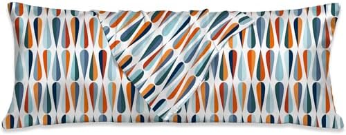 Body Cooling Pillow Cases Cover, Mid-Century Modern Body Pillow Cover Satin by SEILONHD