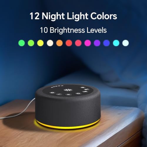 Sound Machine White Noise Brown Noise Machine Night Light 30 Non Looping Sounds - Image 3