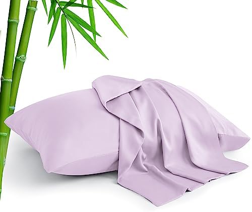 BEDELITE Pillow Cases Standard Size 2Pcs, Rayon from Bamboo, Light Purple by BEDELITE