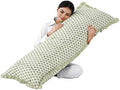 CPC Block Print Emerald Green Ruffle Cotton Lumbar Pillow Cover 20x54 inch by COTTONPRINTCLUB