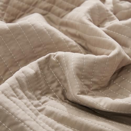 Stripe Quilted Pillowcases Set of 2, King Size Envelope Pillow Covers Soft - Image 6