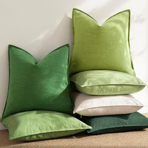 Foindtower Decorative Linen Lumbar Throw Pillow Covers 12x20 Lush Green - Image 6